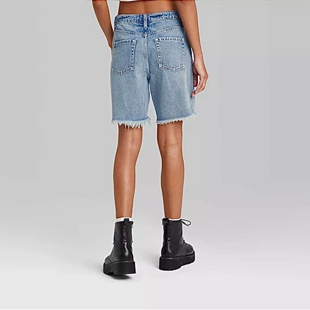 Wild Fable High Rise Wide Leg Bermuda Jean Shorts Size 2/26 New Sale - Picture 9 of 9